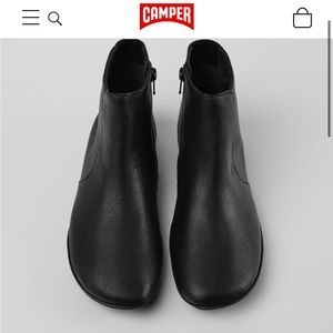 Black leather camper booties size 39